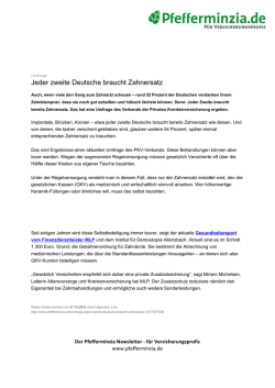 Jeder zweite Deutsche braucht Zahnersatz