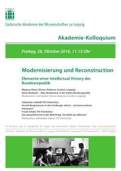 Akademie-Kolloquium Modernisierung und Reconstruction