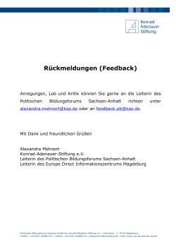 Rückmeldungen (Feedback) - Konrad-Adenauer