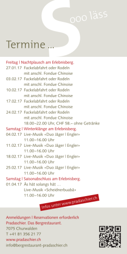 Vorschau: Events am Erlebnisberg.