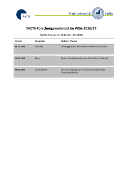 FACTS-Forschungswerkstatt im WiSe 2016/17