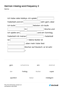 German missing word frequency 2