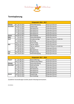 Terminplanung - Kinderkrippe Zollikerberg