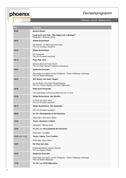 Tagesprogramm Mittwoch, 26.10.2016