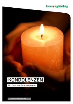 Kondolenzbuch Dr. Franz und Erna Hetzenauer