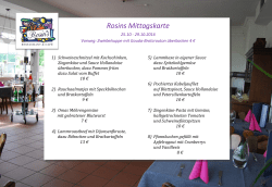 Rosins Mittagskarte vom 25.10.