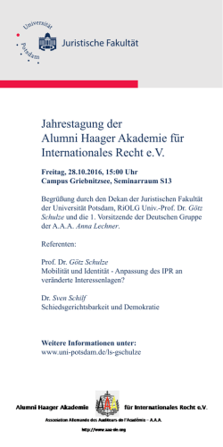 Jahrestagung der Alumni Haager Akademie f&uuml;r Internationales