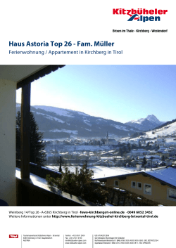 Haus Astoria Top 26 - Fam. Müller in Kirchberg