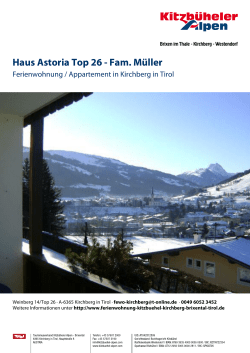 Haus Astoria Top 26 - Fam. M&uuml;ller in Kirchberg