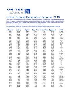 United Express Schedule Nov 2016
