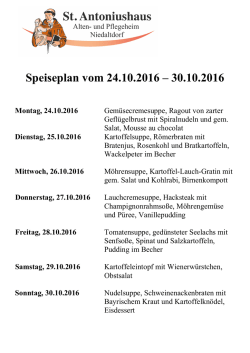 Speiseplan 24.10.2016