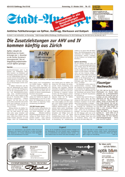 Die Zusatzleistungen zur AHV und IV kommen k&uuml;nftig aus Z&uuml;rich