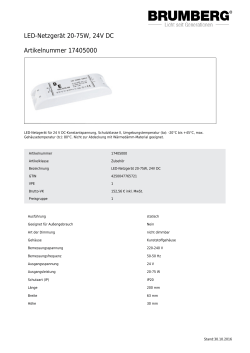 LED-Netzgerät 20-75W, 24V DC Artikelnummer 17405000