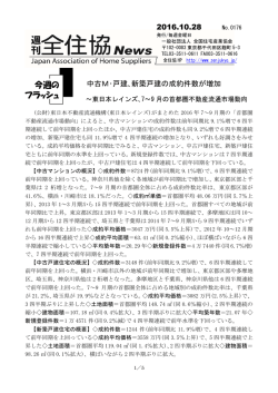 中古M･戸建､新築戸建の成約件数が増加 2016.10.28