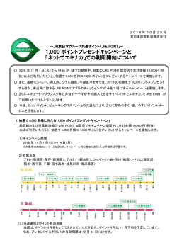 「JRE POINT」～1000ポイントプレゼントキャンペーンと