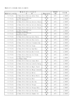 製造たばこ小売定価（H28.10.24認可）［PDF:54KB