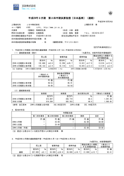 平成29年3月期 第2四半期決算短信〔日本基準〕（連結）