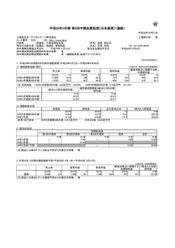 平成29年3月期 第2四半期決算短信