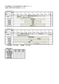 第47回関西六公立大学総合競技大会 競技スケジュール