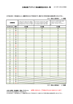 2016年12月の空き状況はこちら