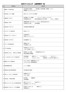 防災グッズエリア 出展事業所一覧