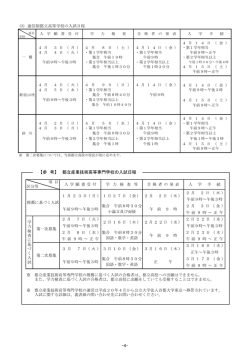 通信制都立高等学校の入試日程