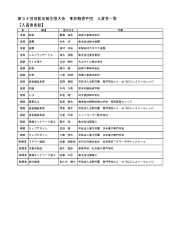 第54回技能五輪全国大会 東京都選手団 入賞者一覧 【入賞者表彰】