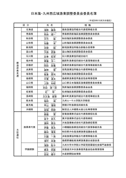 日本海・九州西広域漁業調整委員会委員名簿(PDF : 98KB)