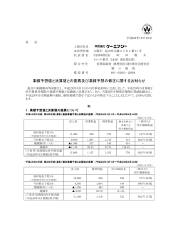 業績予想値と決算値との差異及び業績予想の修正に関するお知らせ
