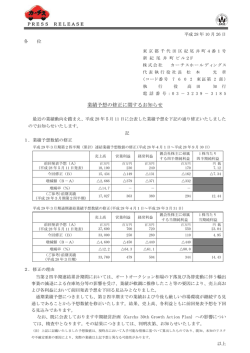 業績予想の修正に関するお知らせ - 株式会社 カーチスホールディングス