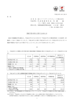 業績予想の修正に関するお知らせ