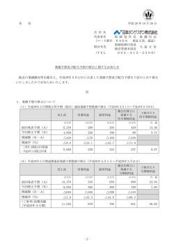 業績予想及び配当予想の修正に関するお知らせ