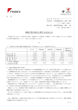業績予想の修正に関するお知らせ