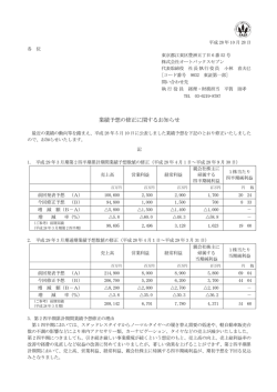 業績予想の修正に関するお知らせ