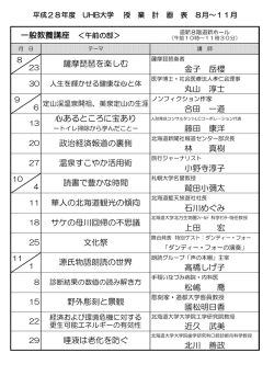 一般教養講座 ＜午前の部＞ 金子 岳櫻 丸山 淳士 合田 一道 心ある