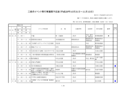 三条市イベント等行事週間予定表（平成28年10月31日～11月13日）