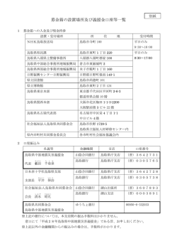 募金箱の設置場所及び義援金口座等一覧