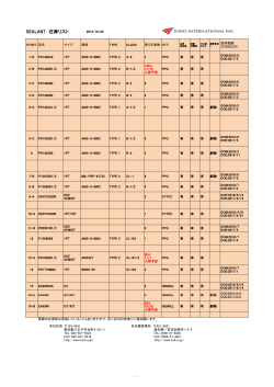 SEALANT 在庫リスト - トードインターナショナル