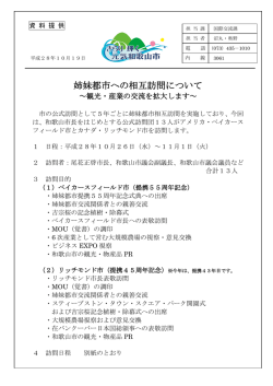 姉妹都市への相互訪問について
