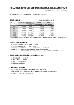 プロジェクトに係る謝礼・交通費等はこちらを参考にしてください