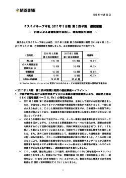 ミスミグループ本社 2017 年 3 月期 第 2 四半期 連結業績