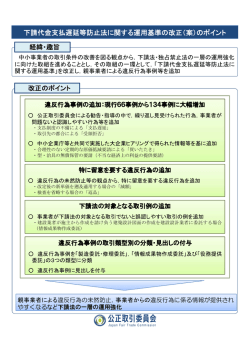 下請代金支払遅延等防止法に関する運用基準の改正