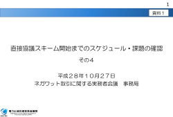 直接協議スキーム開始までのスケジュール・課題の確認