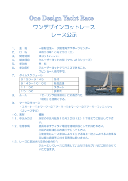 ワンデザインヨットレース レース公示
