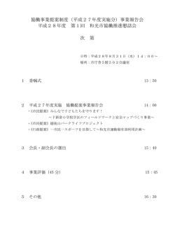 協働事業提案制度（平成27年度実施分）事業報告会 平成28