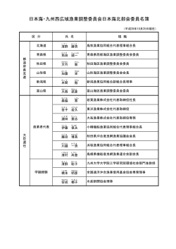 日本海・九州西広域漁業調整委員会日本海北部会委員名簿(PDF : 85KB)