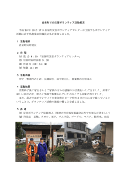 岩泉町での災害ボランティア活動概況 平成 28 年 10