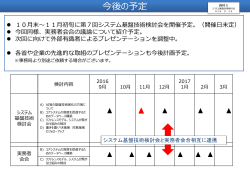 今後の予定