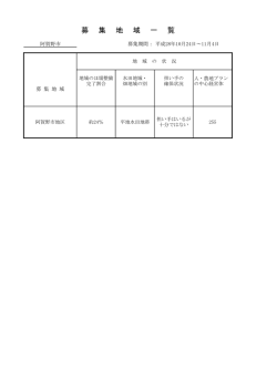 募 集 地 域 一 覧