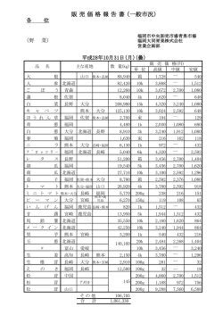 販 売 価 格 報 告 書 （一般市況）